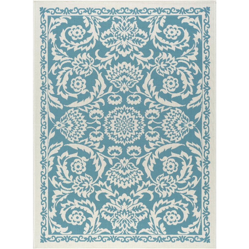 Tayse Rugs Garden City Aqua 7 ft. 10 in. x 10 ft. 3 in. Transitional