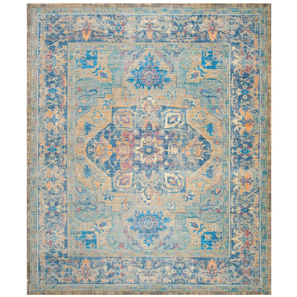 Safavieh Claremont Blue Gold 8 Ft X 10 Area Rug Clr664c The Safavieh Claremont Blue Gold 8 Ft X 10 Area Rug