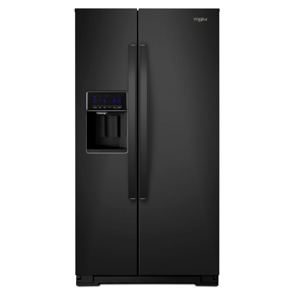 Whirlpool 36 in. W 28 cu. ft. Side by Side Refrigerator in Black, Full