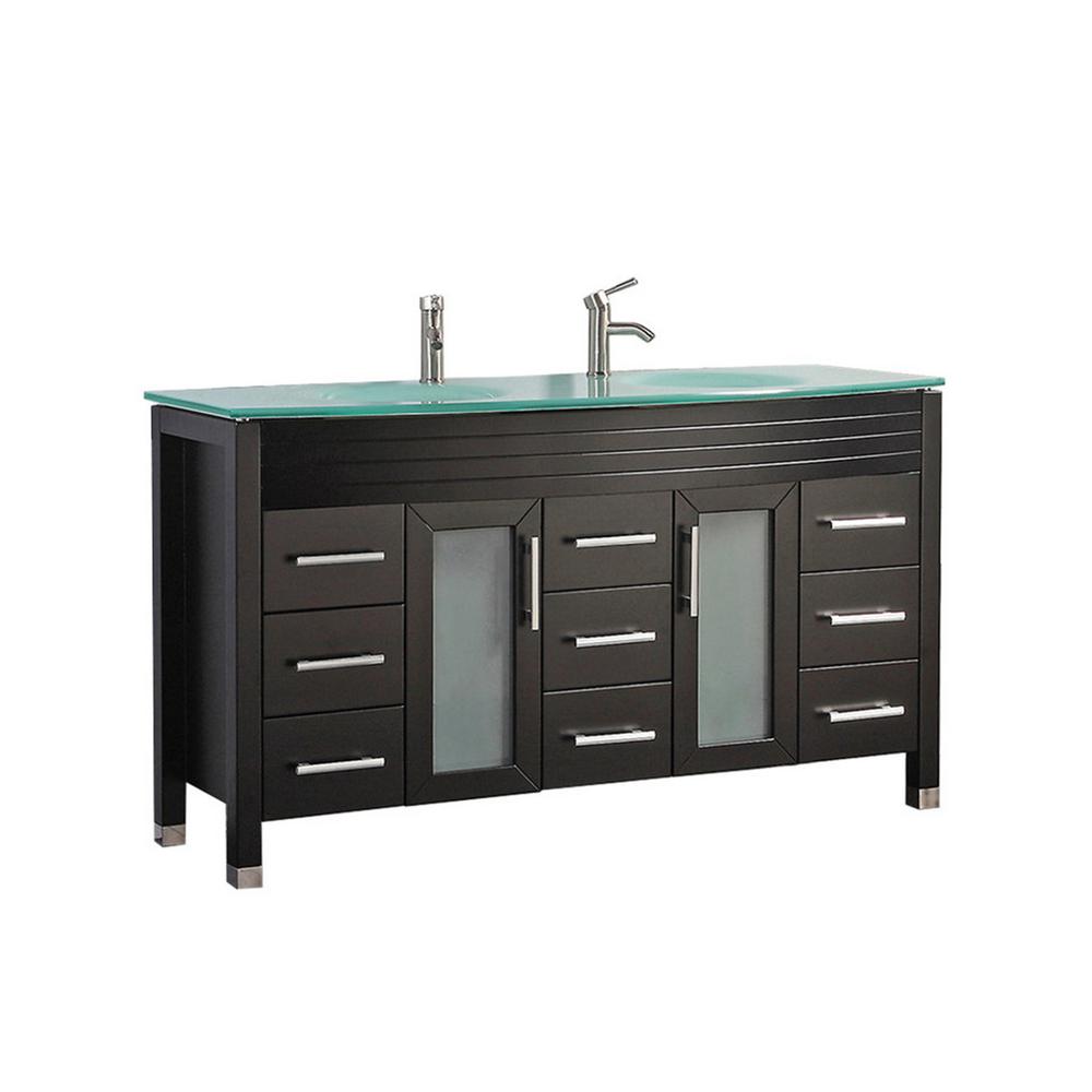 Fort 63 in. W x 22 in. D x 36 in. H Double Bath Vanity in Espresso with