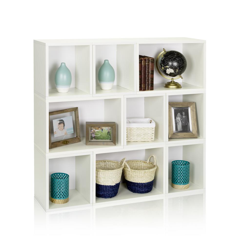Way Basics 46 4 In White Wood 9 Shelf Standard Bookcase With
