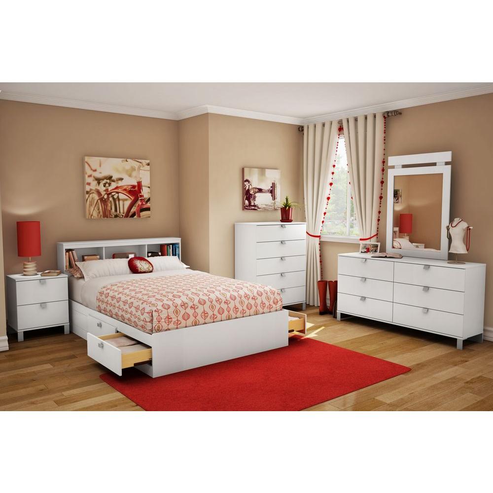 South Shore Spark 6 Drawer Pure White Dresser 3260010 The Home Depot