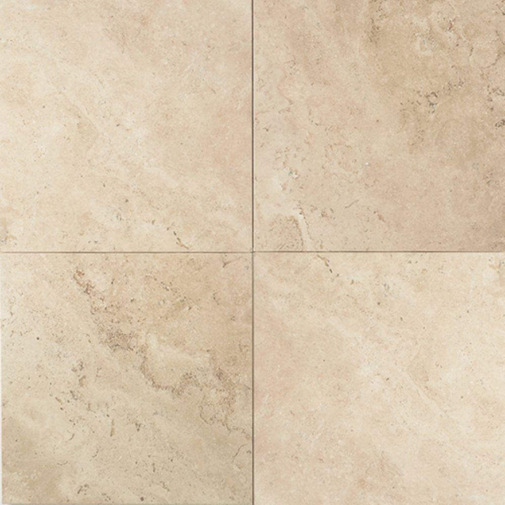 Daltile Travertine Baja Cream 12 in. x 12 in. Natural Stone Floor and