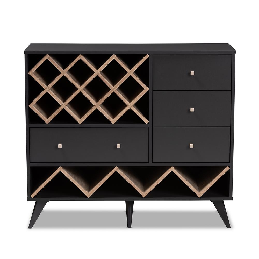 Baxton Studio Savino 12 Bottle Dark Gray And Oak Brown Wine Cabinet Baxton Studio Savino 12 Bottle Dark Gray And Oak Brown Wine Cabinet
