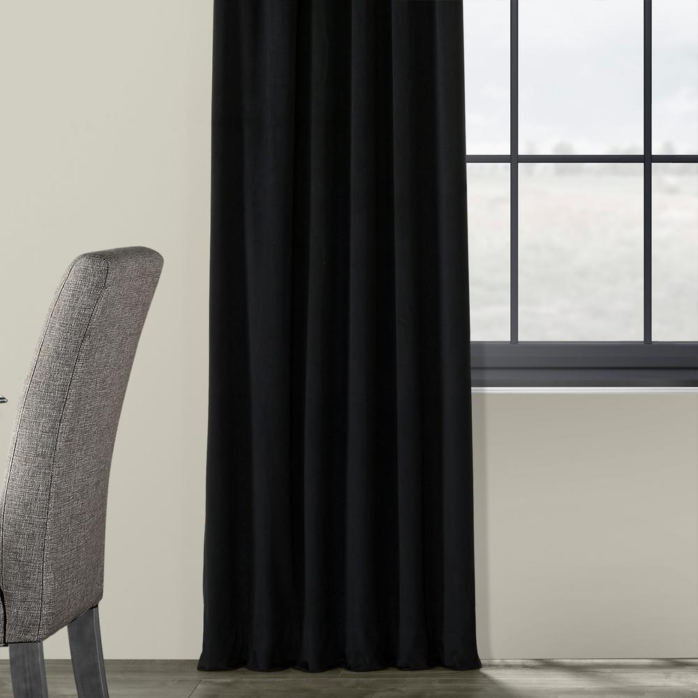 Exclusive Fabrics Furnishings Blackout Signature Warm Black Blackout Velvet Curtain 50 In W X 120 In L 1 Panel Vpch 194007 120 The Home Depot