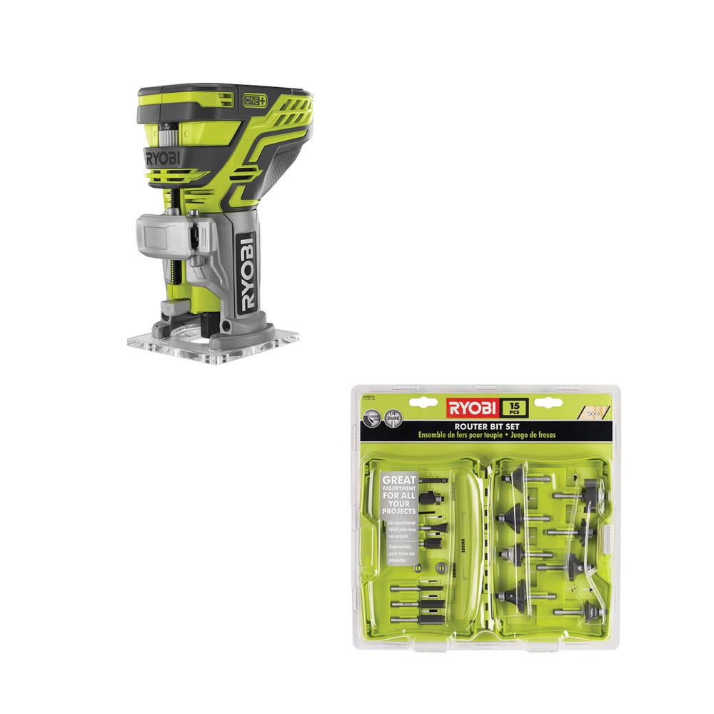 RYOBI 18Volt ONE+ Cordless Fixed Base Trim Router with Shank Carbide