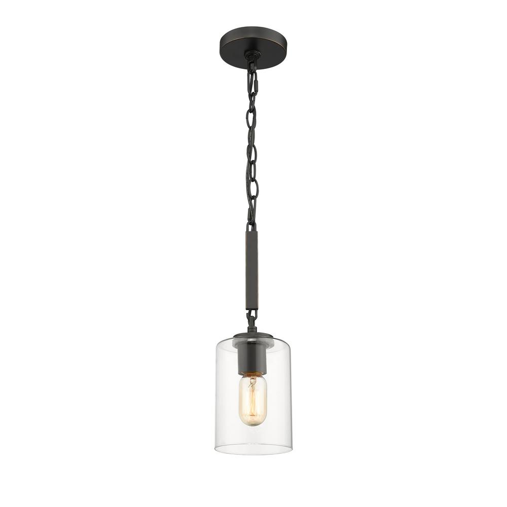 Golden Lighting Monroe 1 Light Black With Clear Gl Mini Pendant Black With Clear Gl Mini Pendant