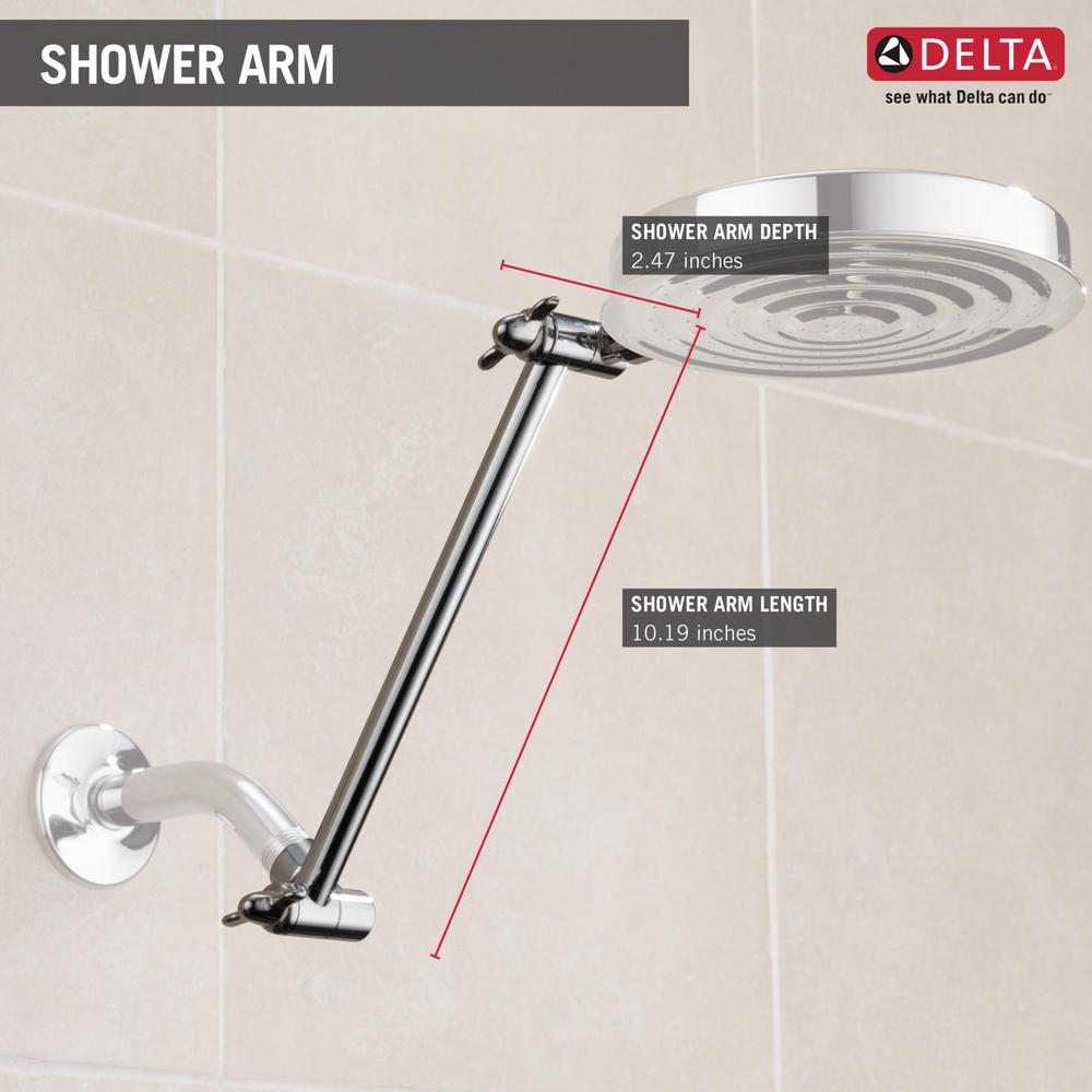 Delta 10 4 5 In Adjustable Shower Arm Chrome Ua902 Pk The Home Depot - Delta Shower Arm Extension Brushed Nickel Delta 10 4 5 In Adjustable Shower Arm Chrome Ua902 Pk The Home Depot - Delta Shower Arm Extension Brushed Nickel