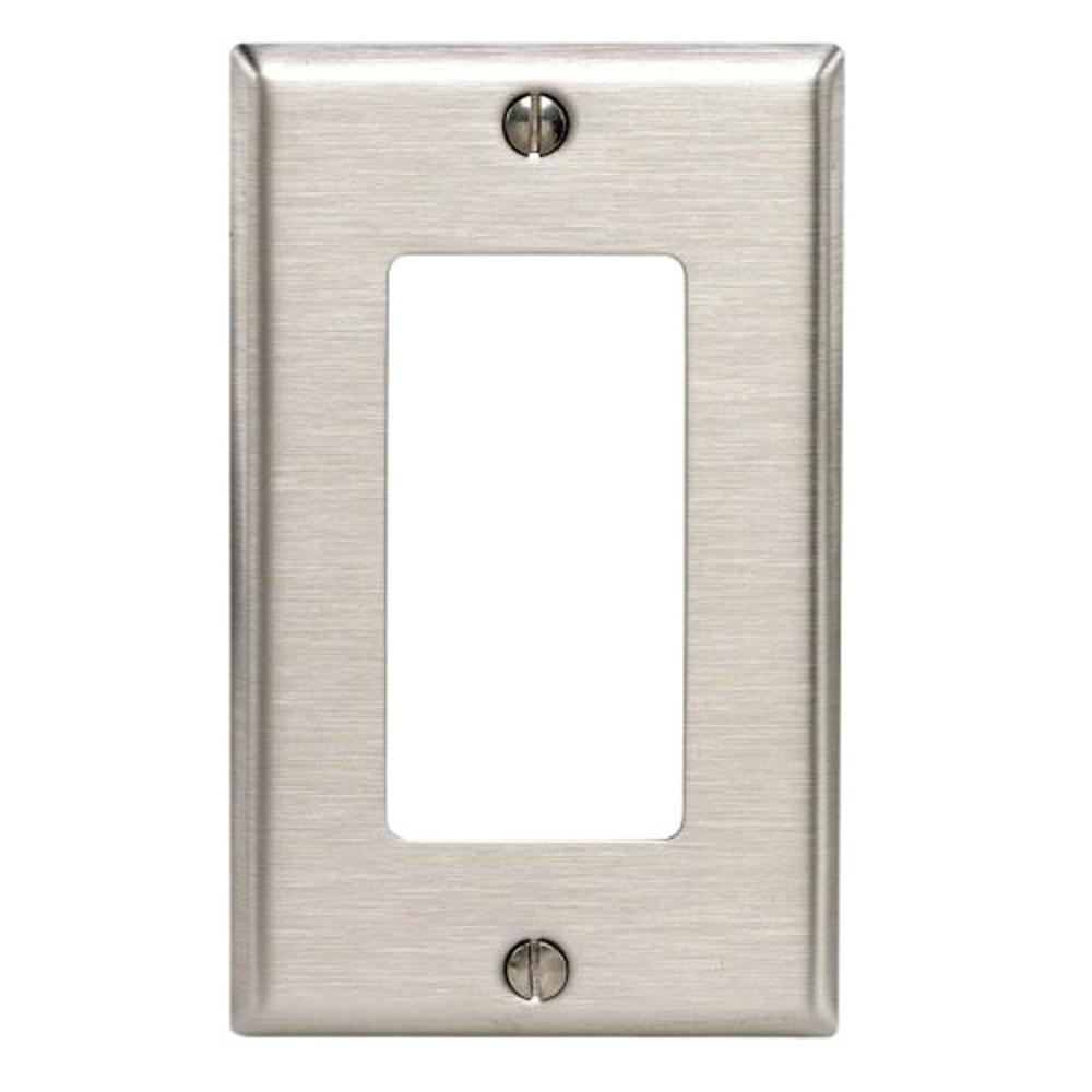Leviton 1 Gang Decora Wall Plate Stainless Steel 105 84401 040 Leviton 1 Gang Decora Wall Plate