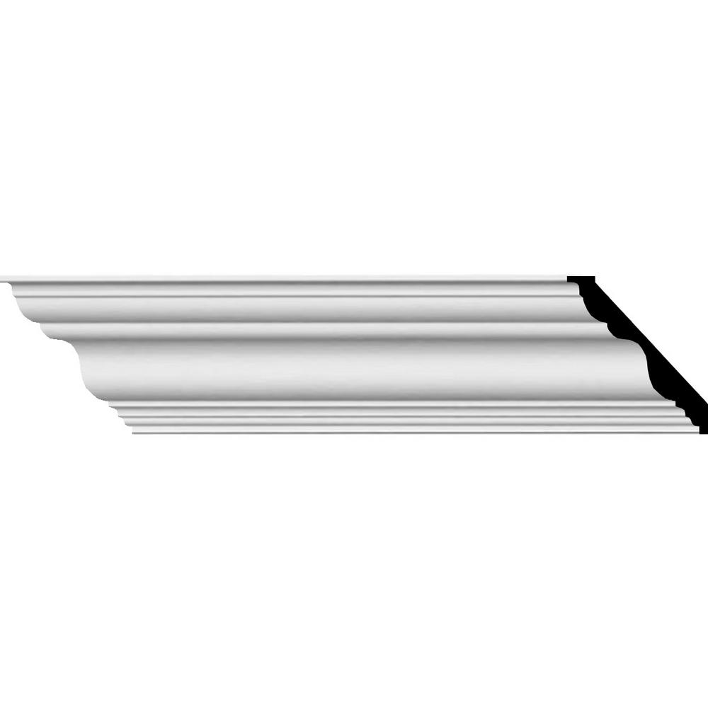 Ekena Millwork FLT03X00TR-CASE-2 Trim Moulding Primed White 3 7//8H x 3//8P x 94L
