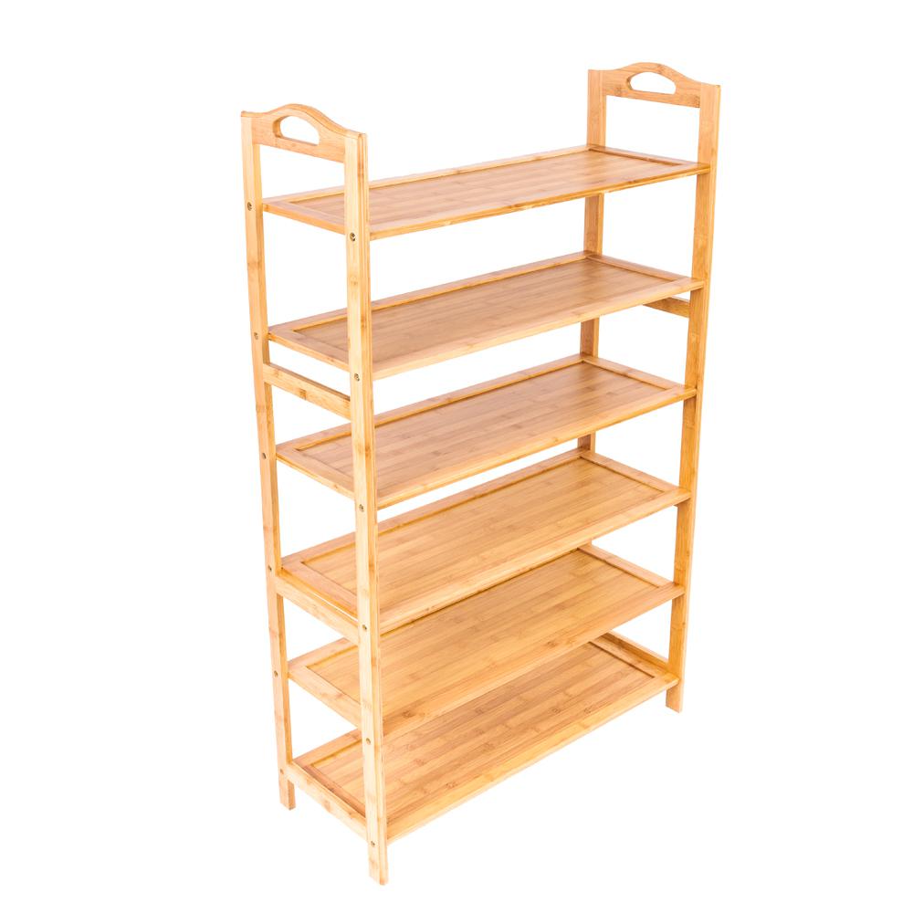 Unbranded 6 Layers Wood Color Shoe Racks And Shelves Bamboo Board Shoe Organizer 13029176 The Home Depot