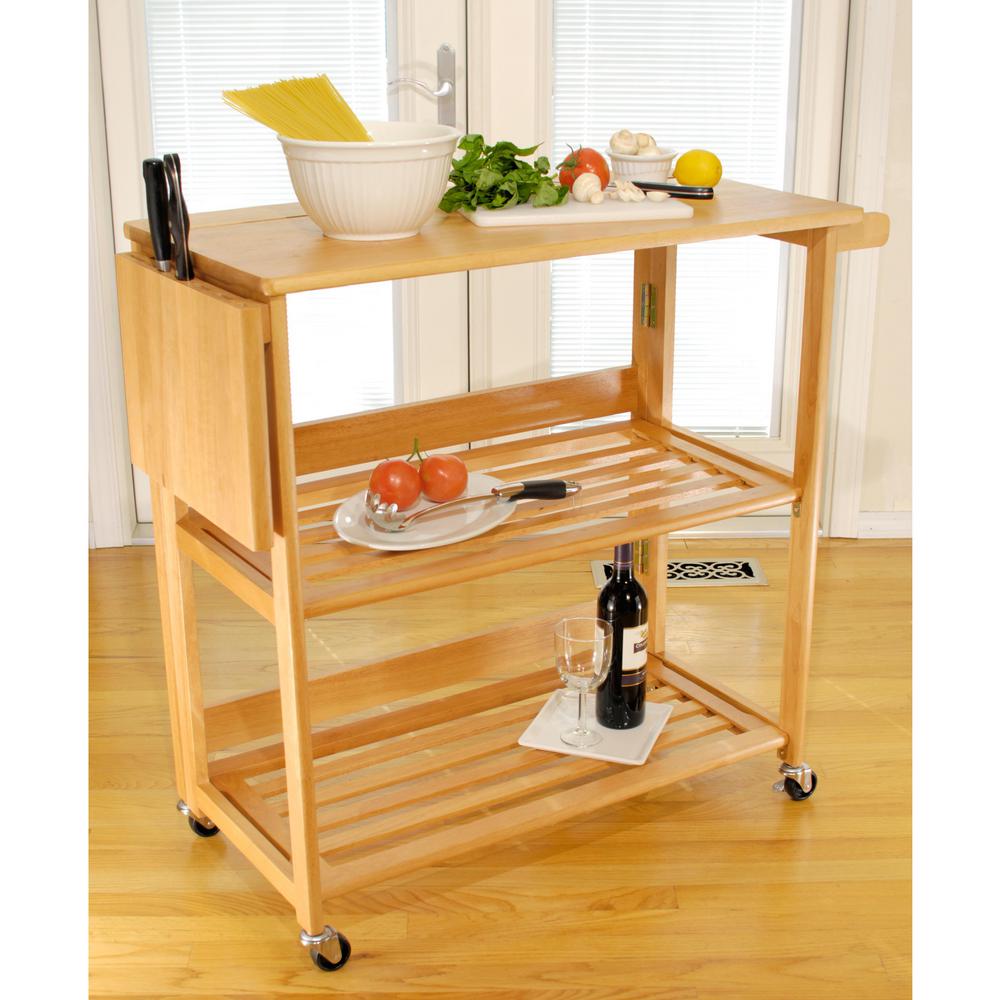 Winsome Wood Radley Natural Kitchen Cart 34137 The Home Depot