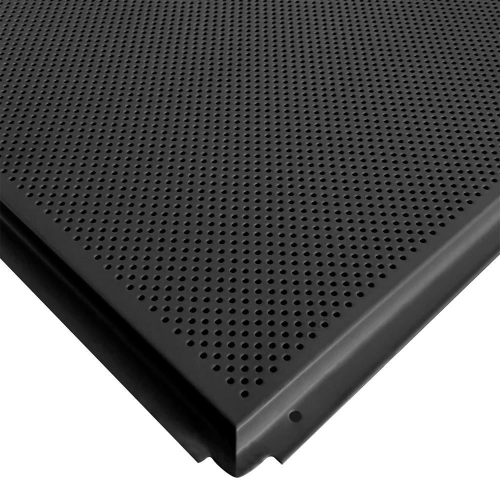Toptile Black 2 Ft X 2 Ft Perforated Metal Ceiling Tiles Case Of 10