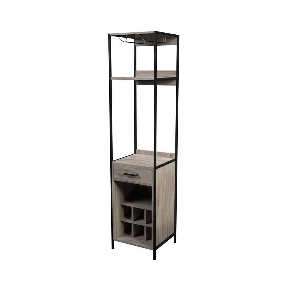 Furniture Of America Acadian 6 Bottle Gray Free Standing Wine Rack Idf Ac6052gy The Home Depot