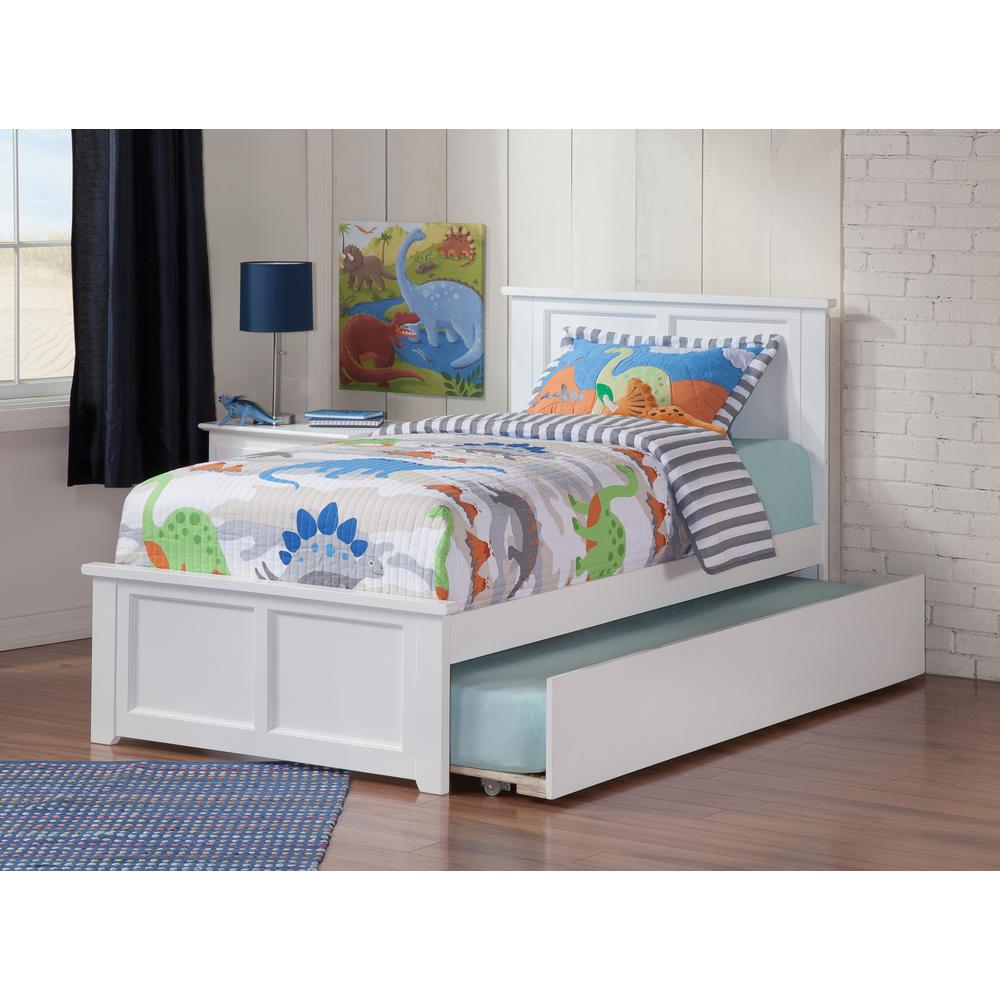 Atlantic Furniture Madison White Twin Platform Bed With Flat Panel