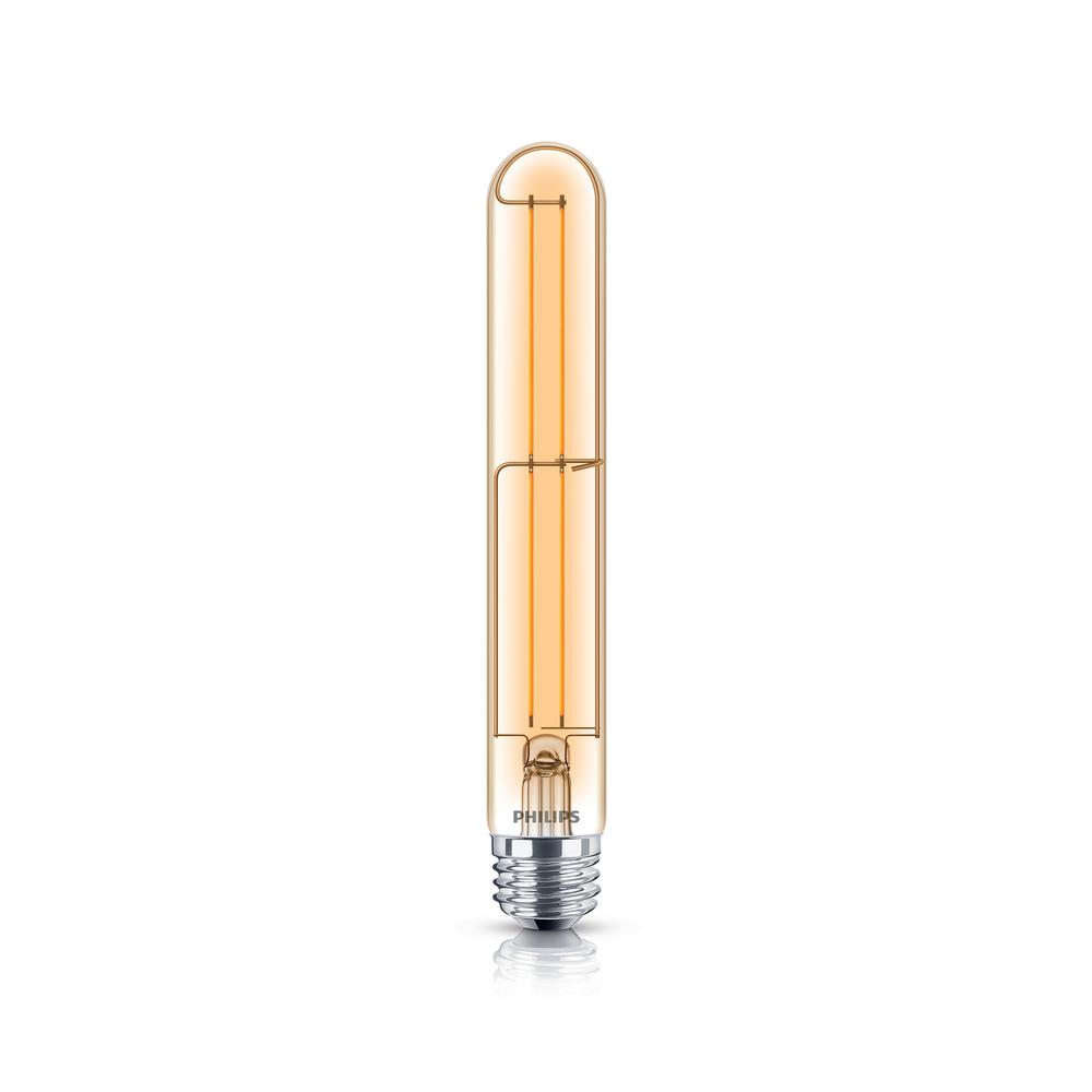 Philips 40w Equivalent Vintage Amber Glass Dimmable T10 Indooroudoor Led Light Bulb 4 Pack 