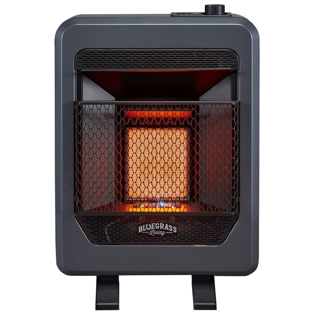 Bluegrass Living Natural Gas Vent Free Infrared Gas Space Heater With Base Feet 10 000 Btu T Stat Control 200083 The Home Depot