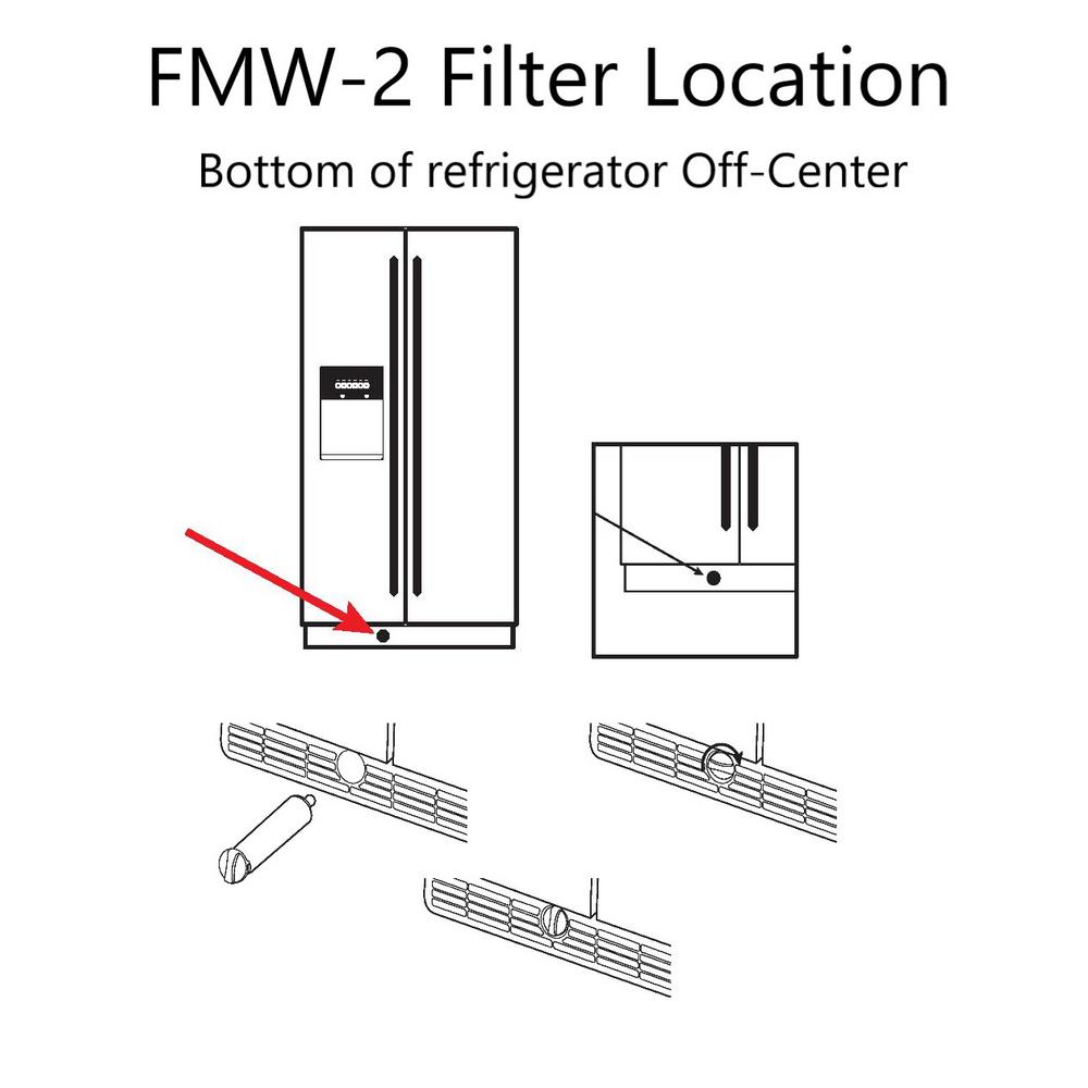 Hdx Fmw 2 Premium Refrigerator Replacement Filter Fits Whirlpool Filter 5 2 Pack 107031 The Home Depot