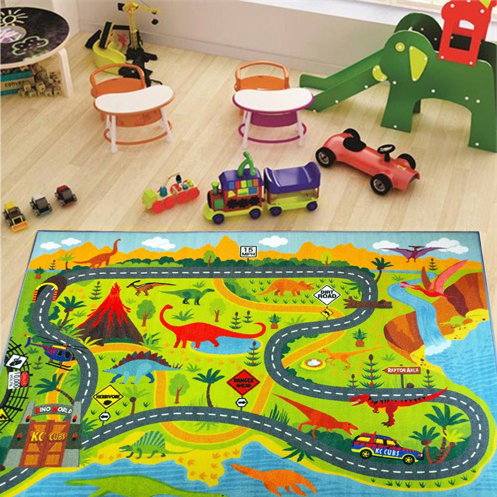 Kc Cubs Multi Color Kids Children Bedroom Dinosaur Dino Safari Road Map Educational Learning Game 3 Ft X 5 Ft Area Rug Kcp010021 3x5 The Home Depot - amazon com mkkr2 roblax robux 3d adult outdoor leisure sports