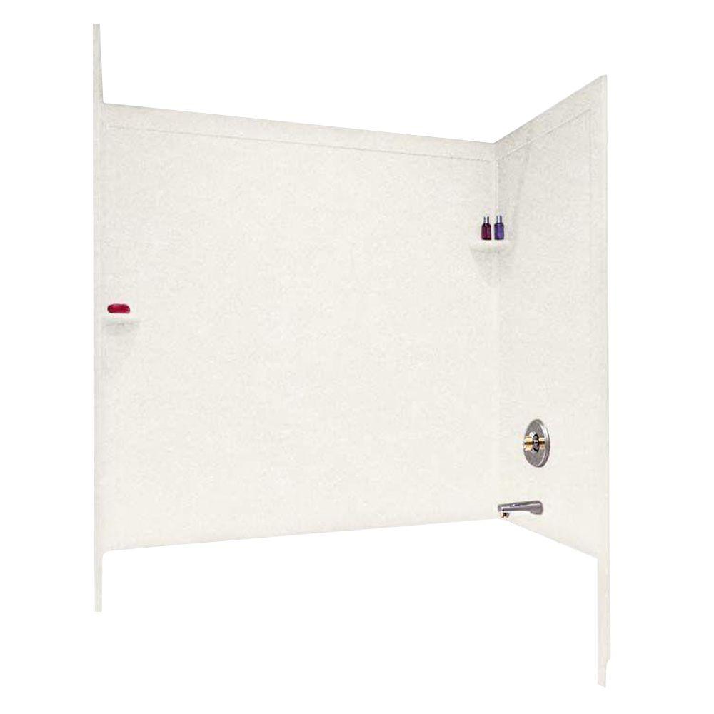 Swan 33 5 In X 60 3 Piece Easy Up Adhesive Alcove Tub Surround Tahiti Ivory