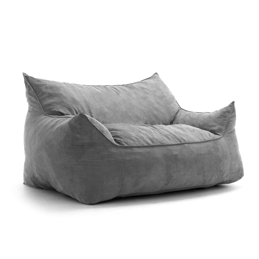 Bean Bag Sofa Chairs The Home Depot Imperial Fufton Shredded Ahhsome Foam Cement Comfort Suede Plus Bean Bag