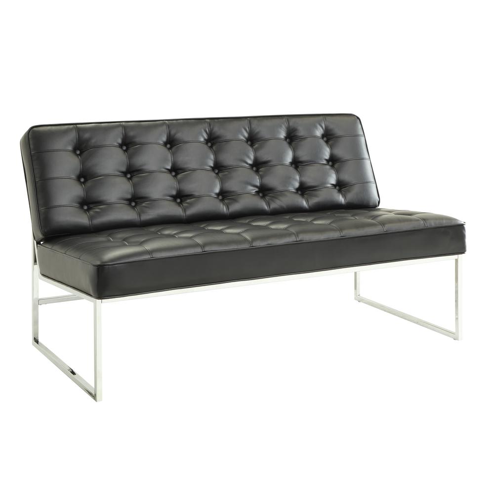 Office Star Products Anthony 57 In Black Faux Leather Fabric Office Star Products Anthony 57 In