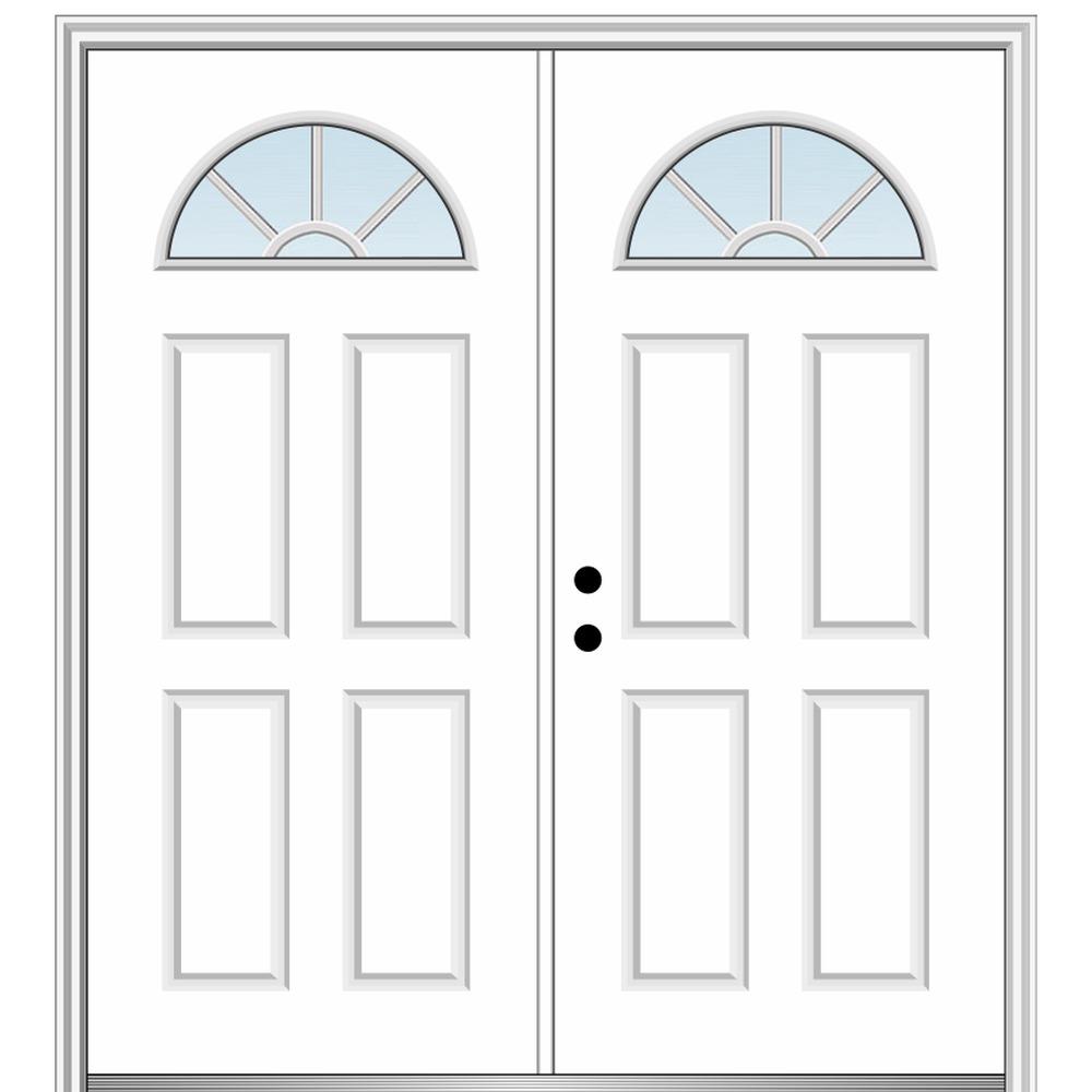 Mmi Door 64 In X 80 In White Internal Grilles Right Hand Inswing