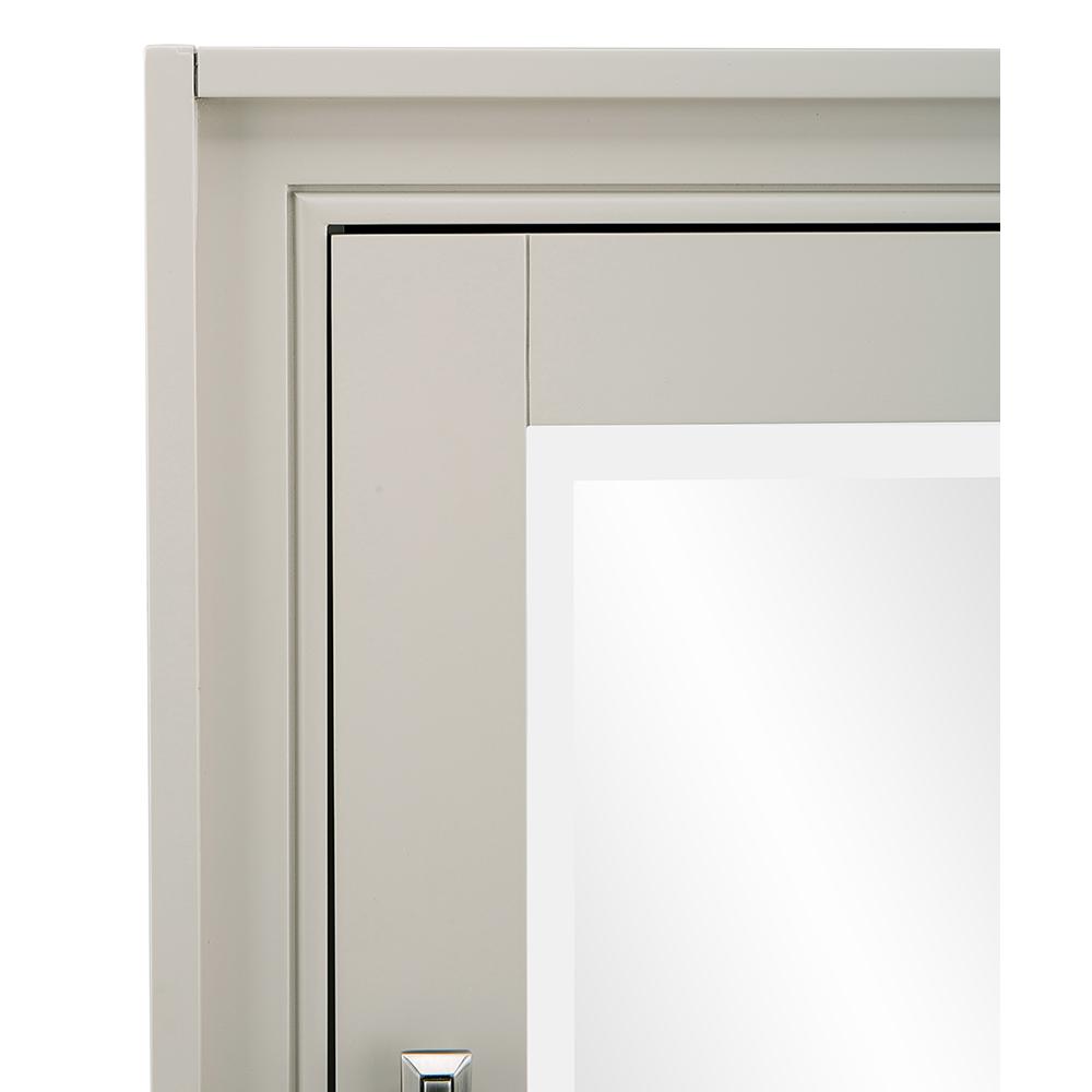 Home Decorators Collection Shaelyn 24 In W X 28 In H Surface Mount Mirrored Medicine Cabinet In Rainy Day Slrc2428 The Home Depot