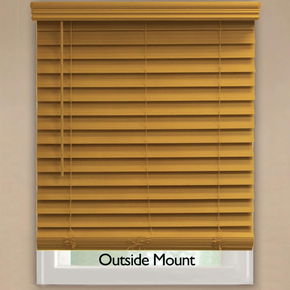 Home Decorators Collection Chestnut Cordless Room Darkening 2 5 In Premium Faux Wood Blind For Window 45 W X 64 L 10793478398645 The Depot - Home Depot Home Decorators Cordless Blinds
