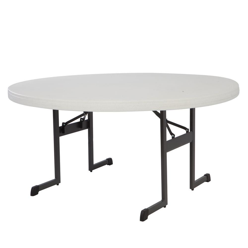 Lifetime 60 In Almond Plastic Folding Banquet Table