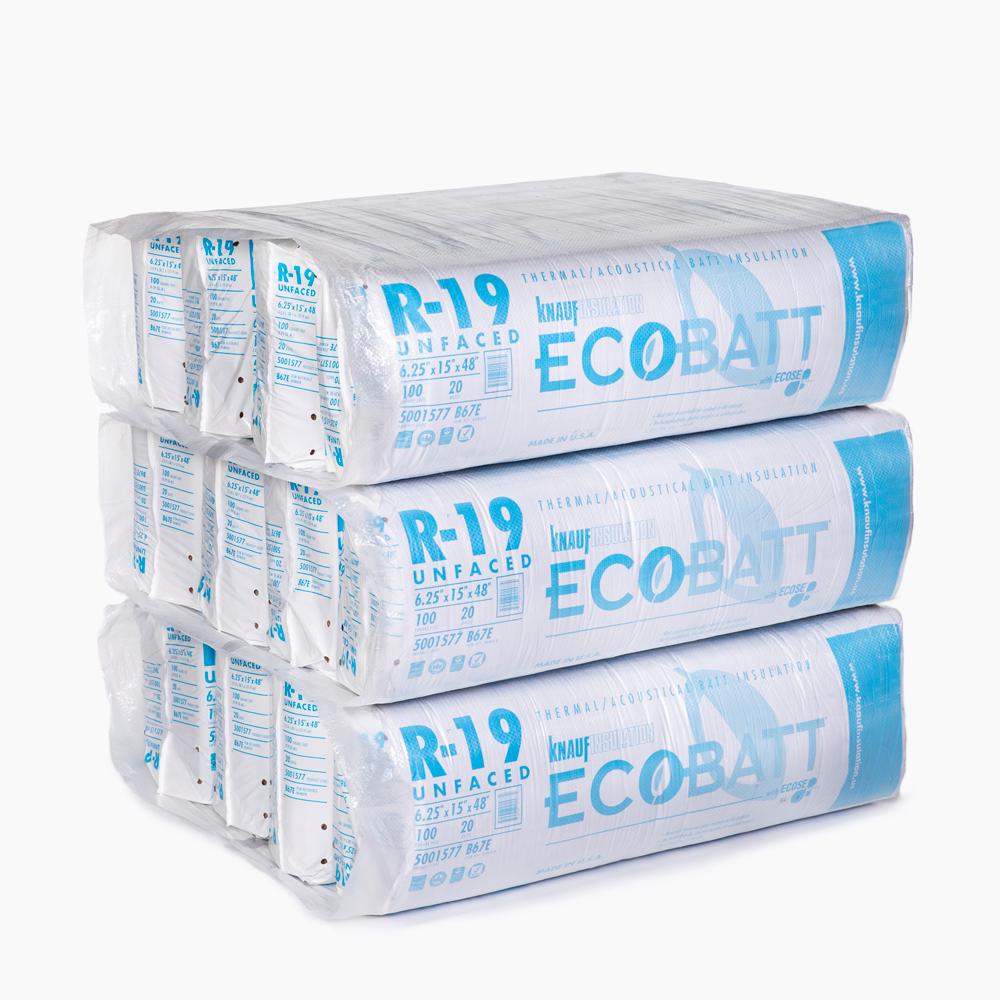 Knauf Insulation R-19 EcoBatt Unfaced Fiberglass Insulation Batt 6-1/4 ...