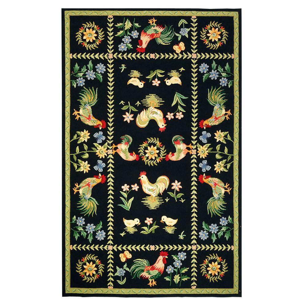 Home Decorators Collection Spring On The Farm Black 6 Ft X 9 Area Rug