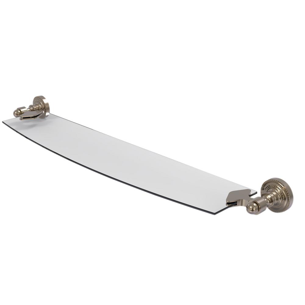 Delta Cassidy 24 in. Glass Bathroom Shelf with Towel Bar in Polished