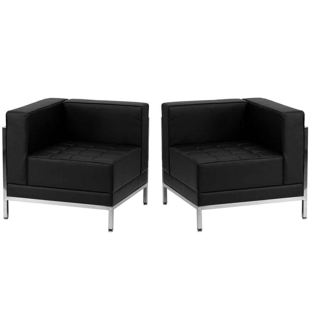 Hercules Imagination Series 2 Piece Black Leather Corner Chair Set