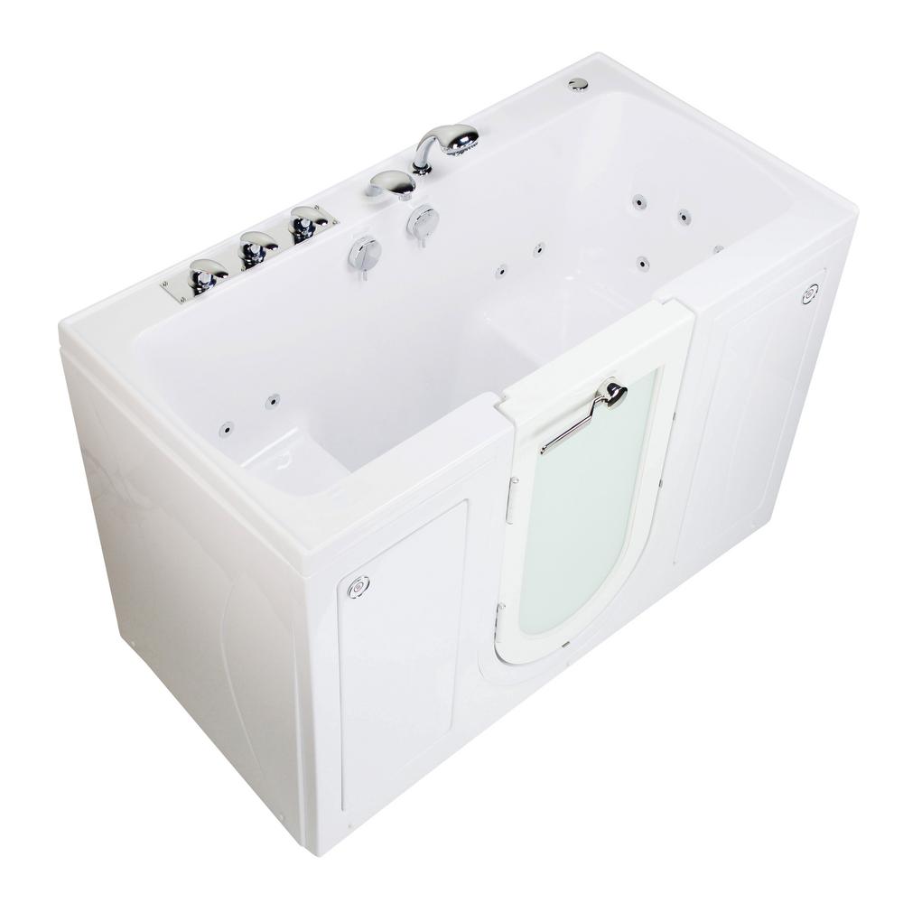 Ella Tub4Two 60 in. WalkIn Whirlpool and MicroBubble Bathtub in White