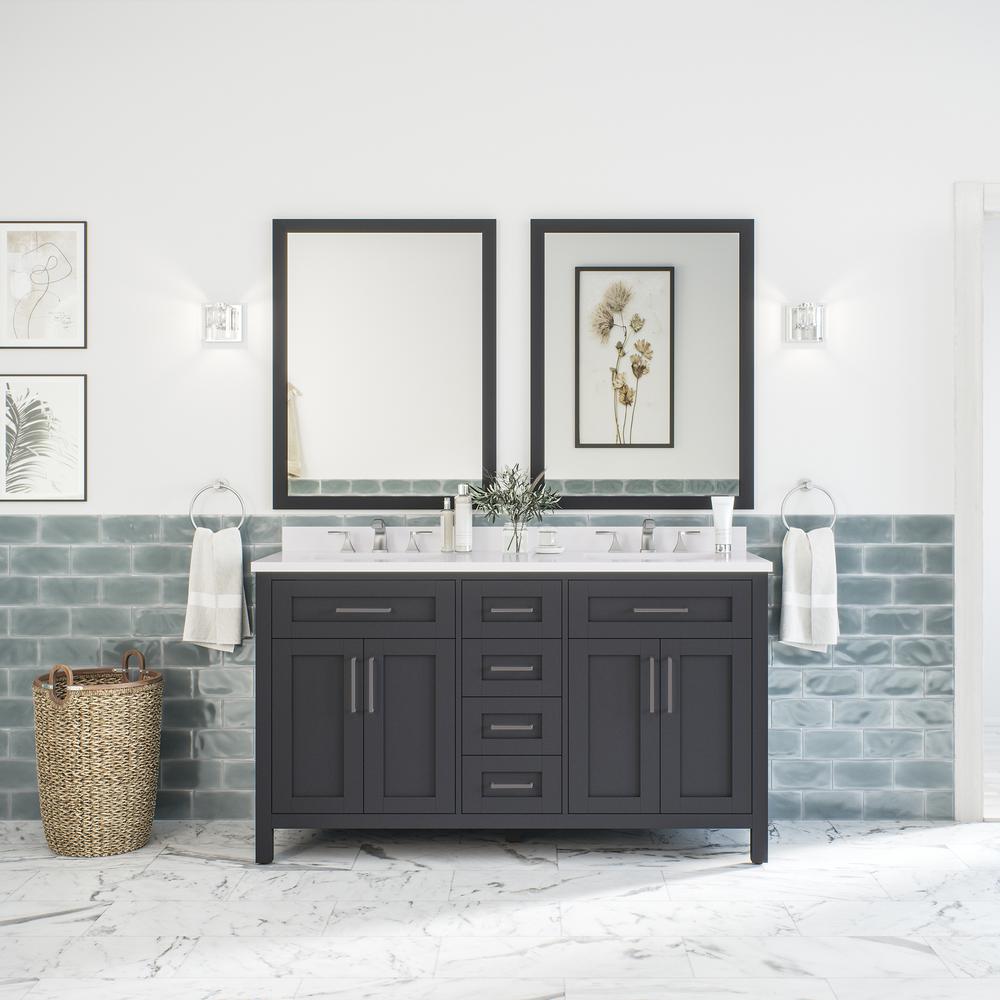 Azzuri Newcastle 50 In Vanity Ensemble With Black Granite Top And Undermount Sink In White Finish At Menards Single Bathroom Vanity Vanity Set Bathroom Vanity