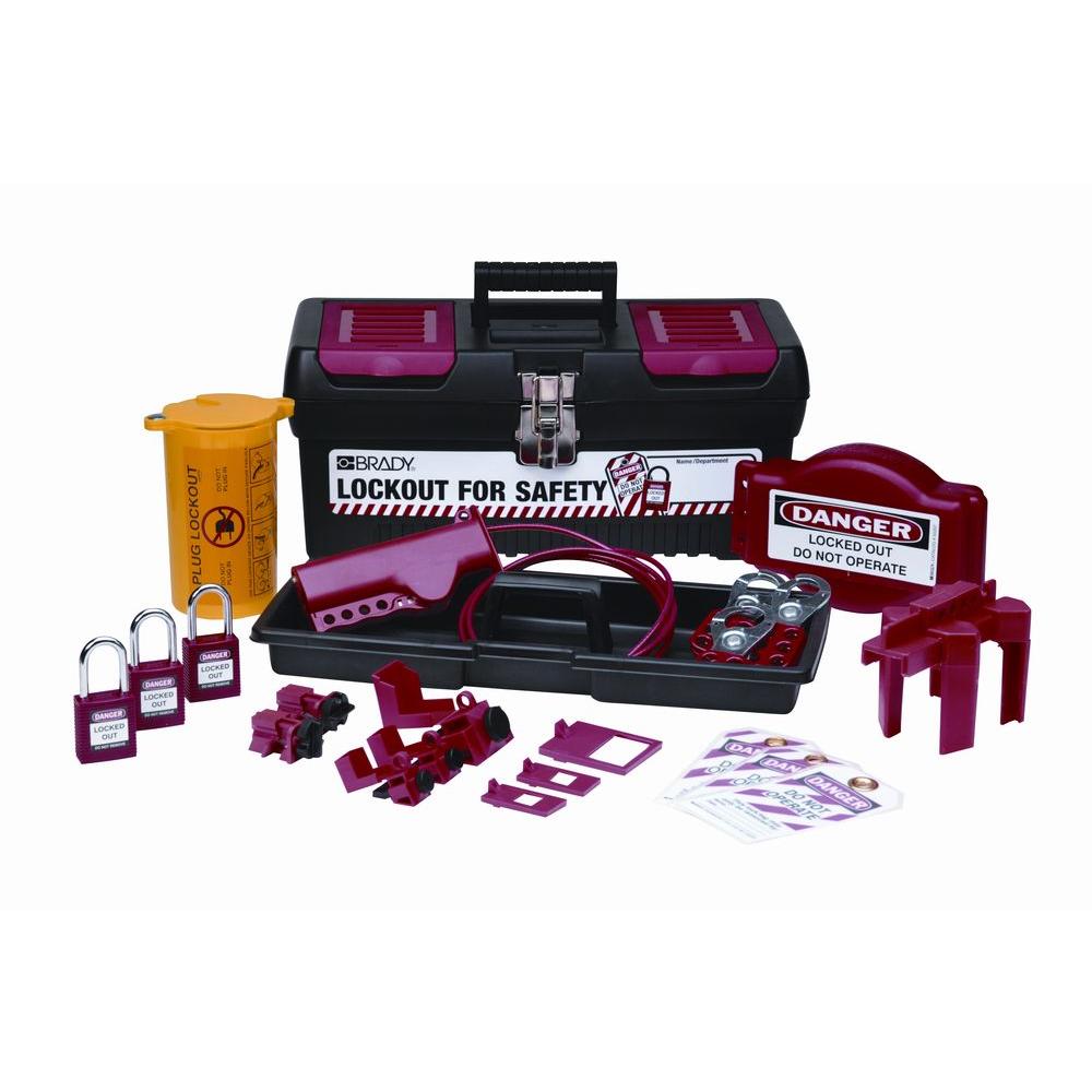 Brady Personal Valve and Electrical Lockout Kit with 3 Keyed Alike