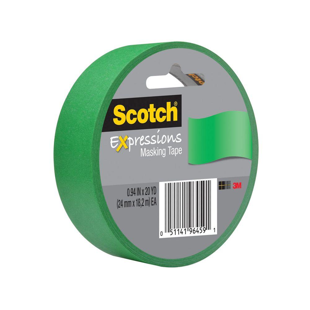 3M Scotch 0.94 in. x 20 yds. Primary Green Expressions Masking Tape