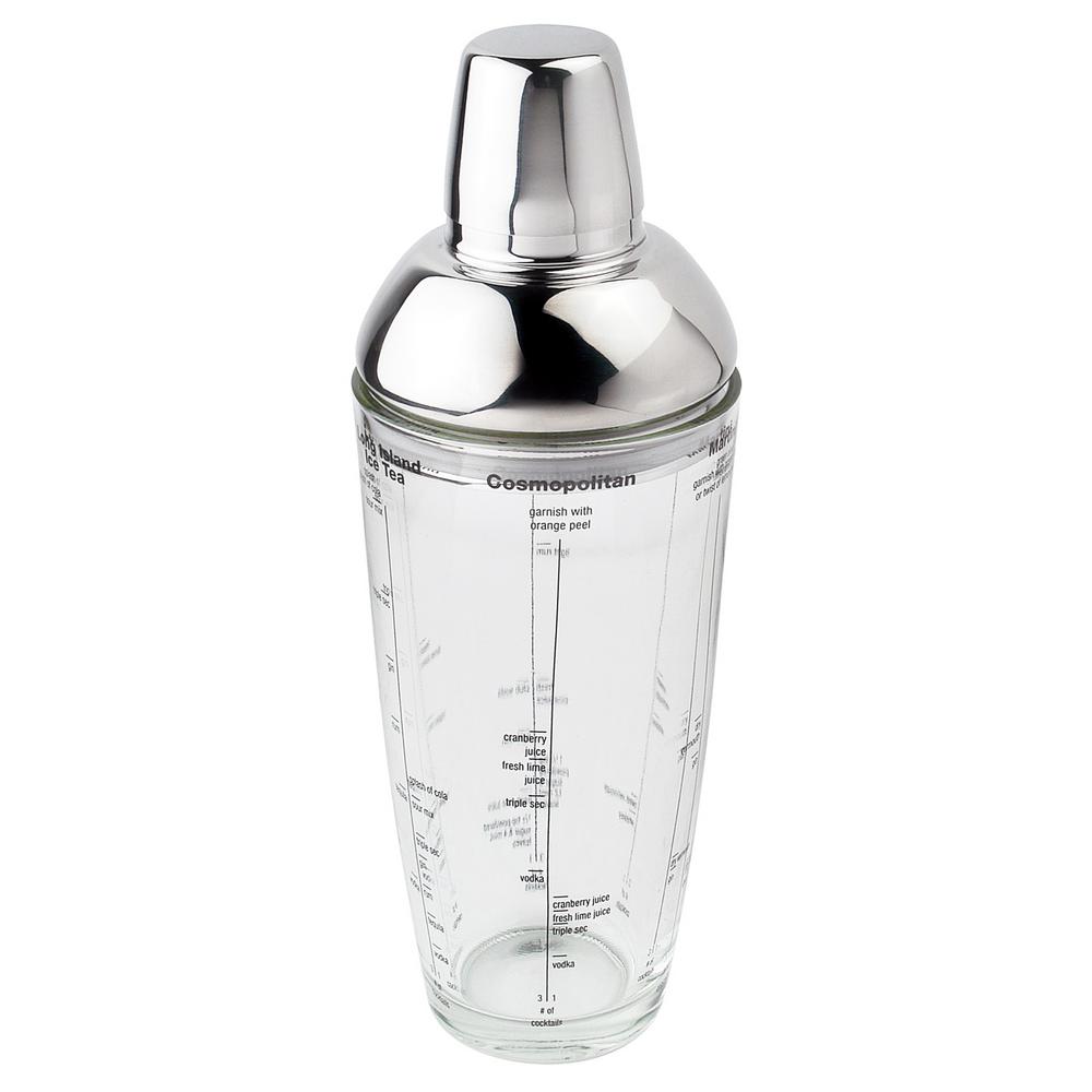 Visol Soiree Glass 12 oz. Cocktail Shaker with Recipes VAC377 The