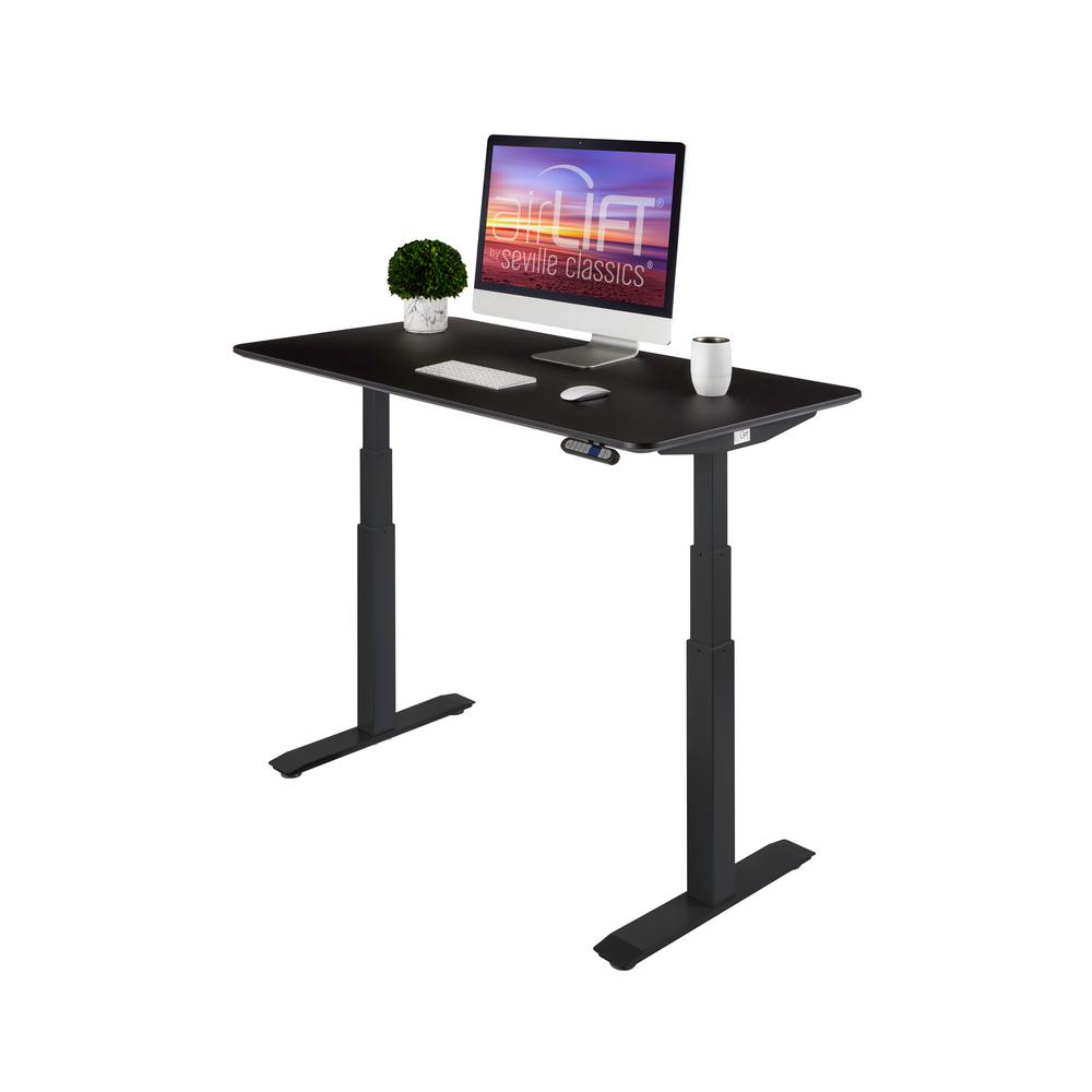 Seville Classics 54 in. Rectangular Black Standing Desks with ...