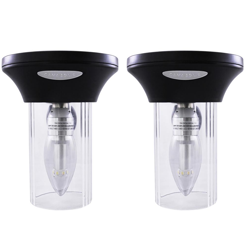 Solar Powered Outdoor Wall Lighting The Home Solar Porch 1 Light Black Outdoor Wall Lantern