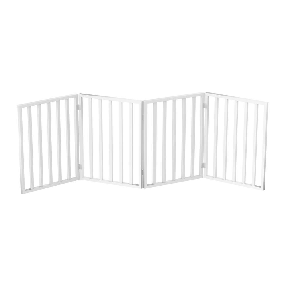 Petmaker 72 in. x 24 in. Wooden Freestanding White Pet GateHW3210105