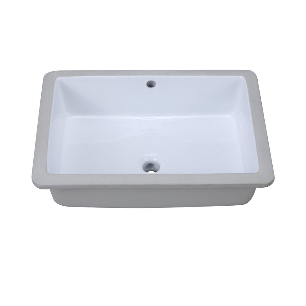 Decolav Classically Redefined Rectangular Undermount Bathroom Sink In White