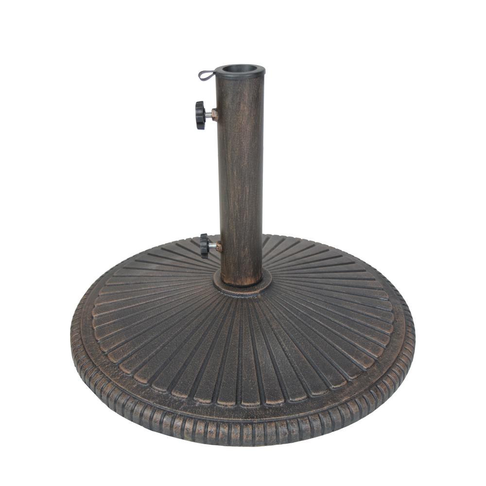 86 Lbs Brown Patio Umbrella Base With Hidden Wheels Dwth37u B