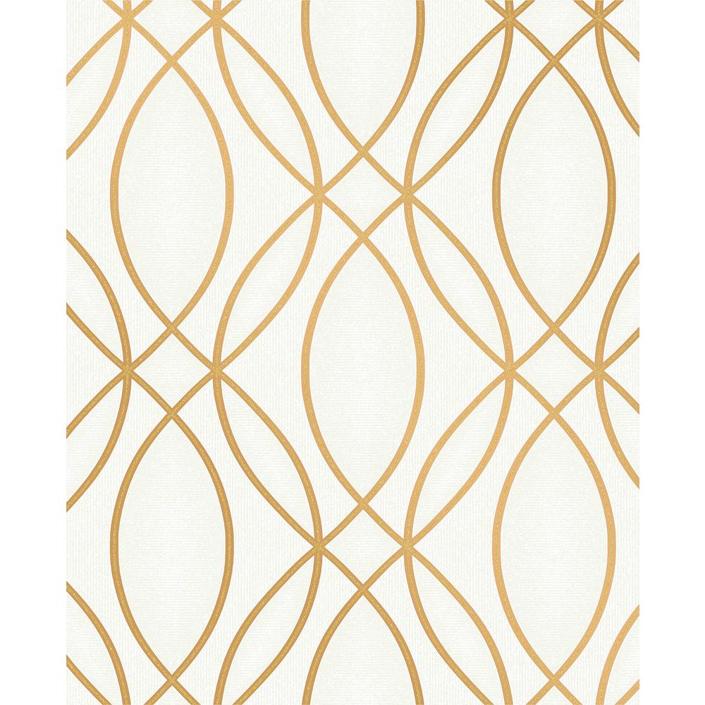 Advantage Clemente Gold Foil Feather Wallpaper Sample 2834M1392SAM