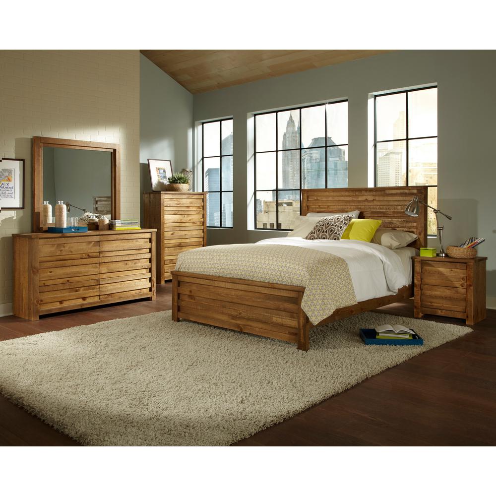 Melrose Driftwood King Complete Panel Bed