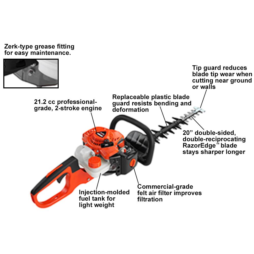 20 in. 21.2 cc Gas 2-Stroke Cycle Hedge Trimmer