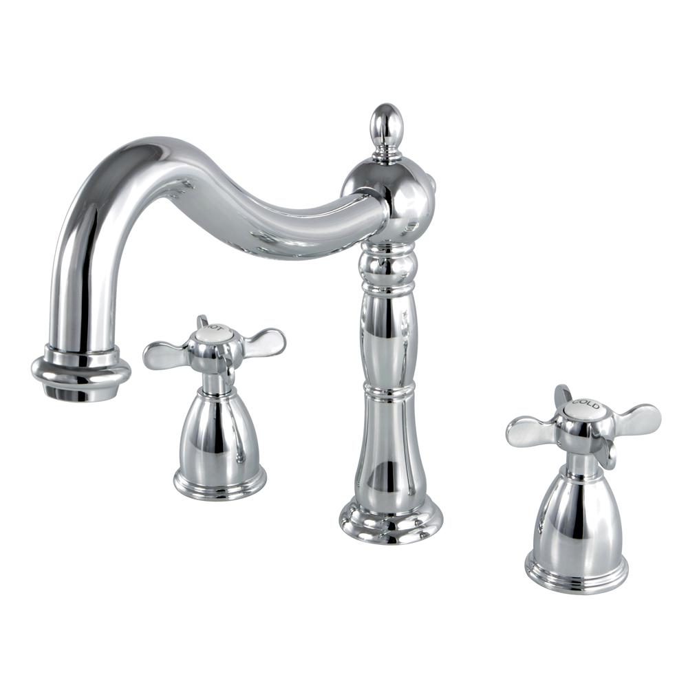 Kingston Brass Victorian Cross 2-Handle Deck Mount Roman Tub Faucet in ...