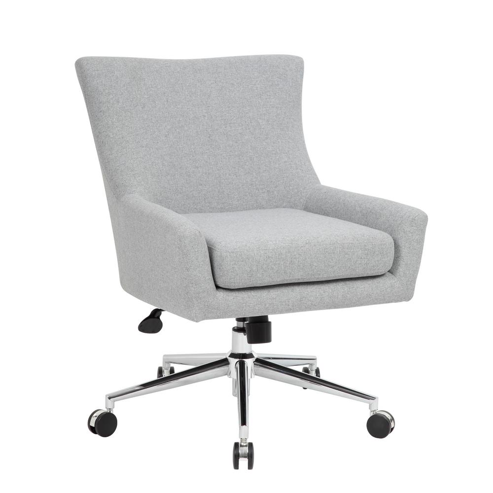 Boss Grey Linen Desk ChairB760CGR The Home Depot