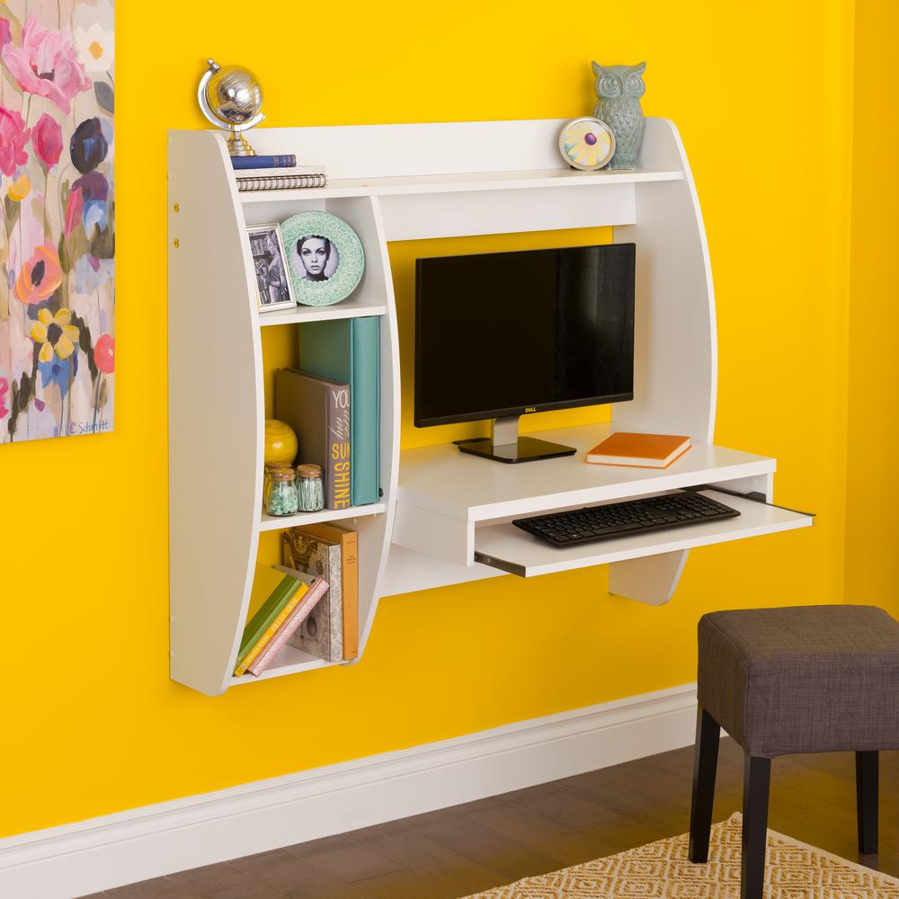 Wood Floating Desk White Desks Home Office Furniture The Wood Floating Desk White Desks